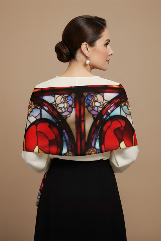 Valenedit | Glassworks IV Scarf — Stained-Glass Inspired Paris Chiffon