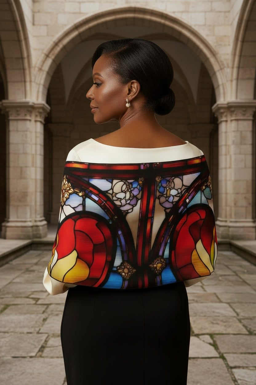 Valenedit | Glassworks IV Scarf — Stained-Glass Inspired Paris Chiffon