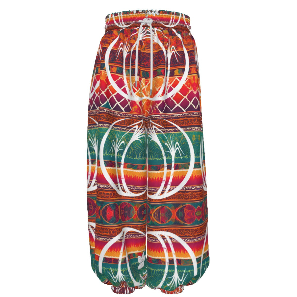 Lohri Celebration Lantern Style Salwar Pant – Sugar Cane & Peanut Plant Vibrant Print