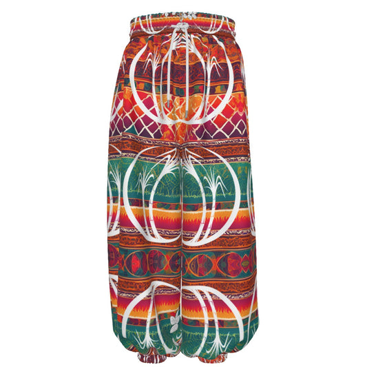 Lohri Celebration Lantern Style Salwar Pant – Sugar Cane & Peanut Plant Vibrant Print