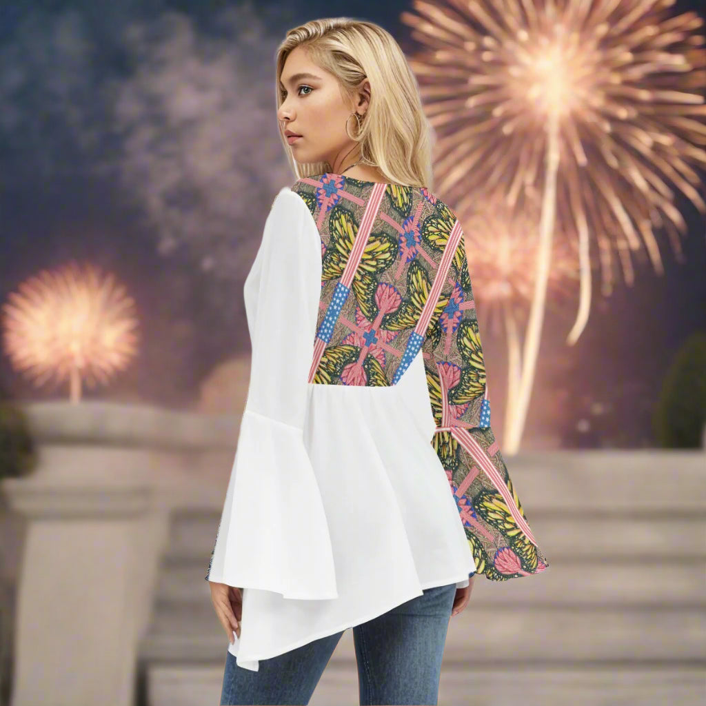 Melissa Unbound Flared Sleeve Peplum Blouse – Feminine Summer Chic from PGP Holiday