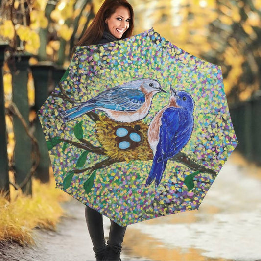PGP Holiday Margeaux Blue Birds Umbrella | Designer Joy for those Spring Shows