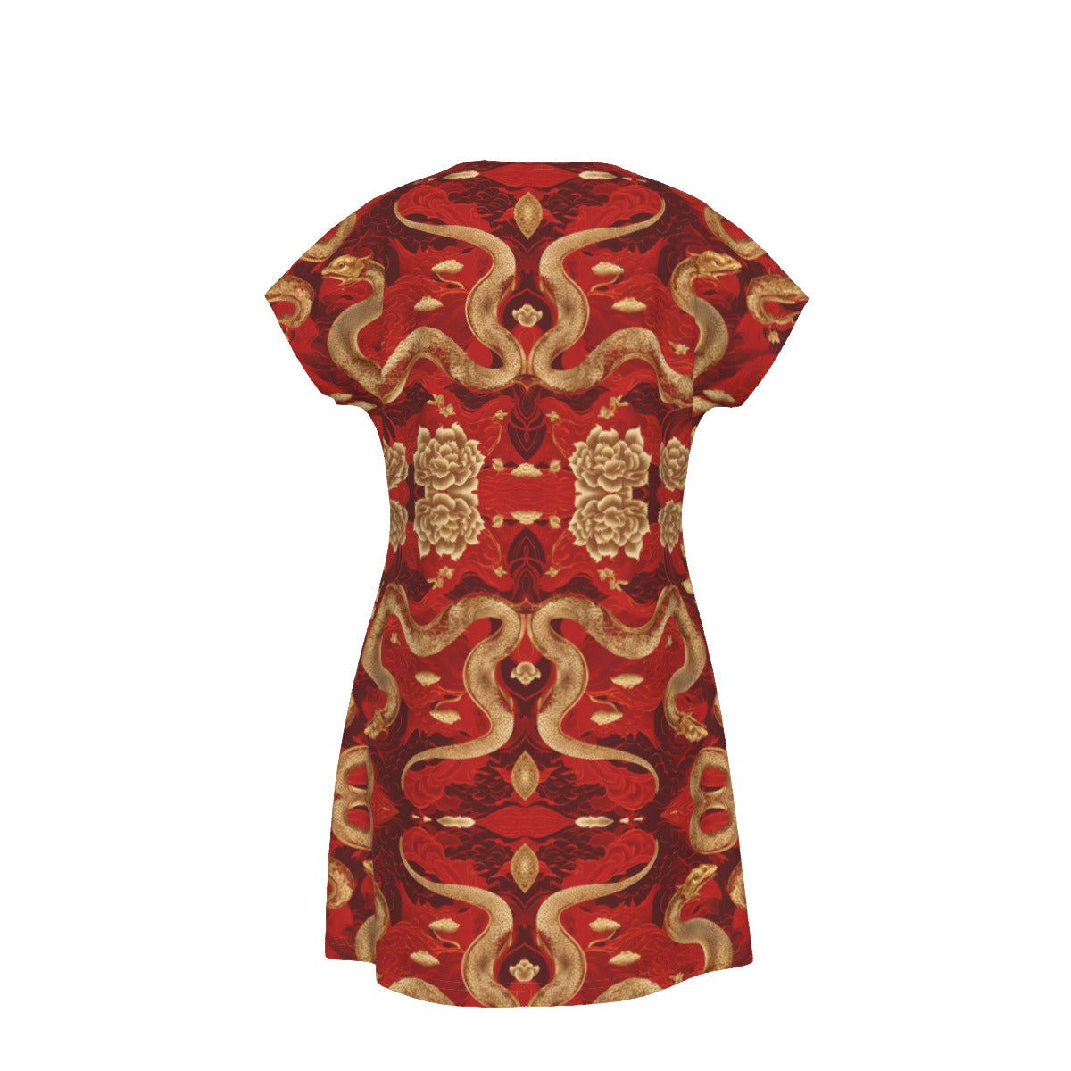 PGP Holiday Golden Serpent Short Sleeve Dress | Lunar New Year Elegance