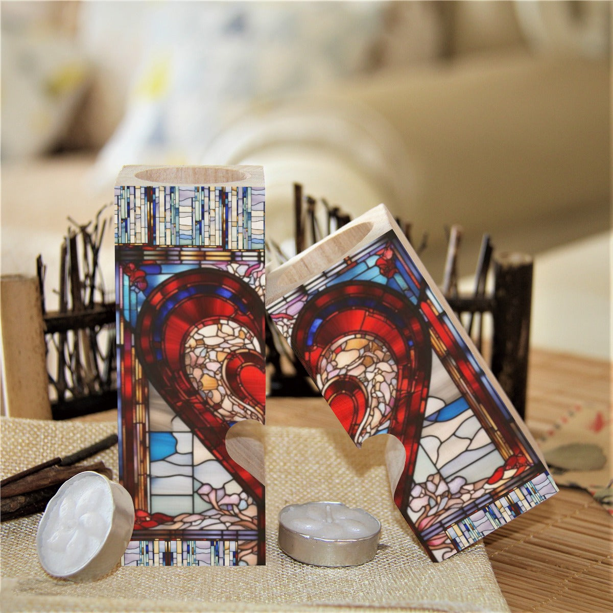 Valenedit | Glassworks V Heart Shaped Candle Holder — Handcrafted