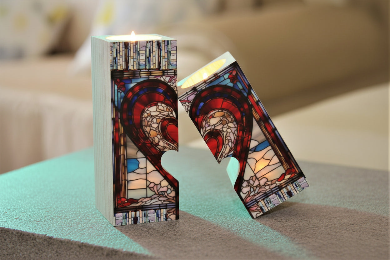 Valenedit | Glassworks V Heart Shaped Candle Holder — Handcrafted