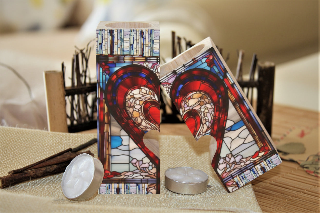 Valenedit | Glassworks V Heart Shaped Candle Holder — Handcrafted