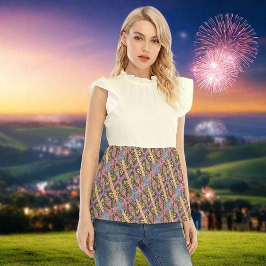 Melissa Unbound Peplum Blouse with Lotus Leaf Lace – Effortless Boho Elegance from PGP Holiday