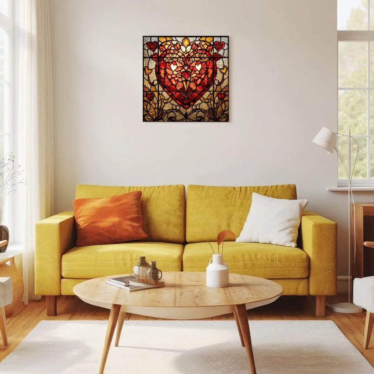 Valenedit | Glassworks II — Luminous Heart Canvas Print (Printed in USA)