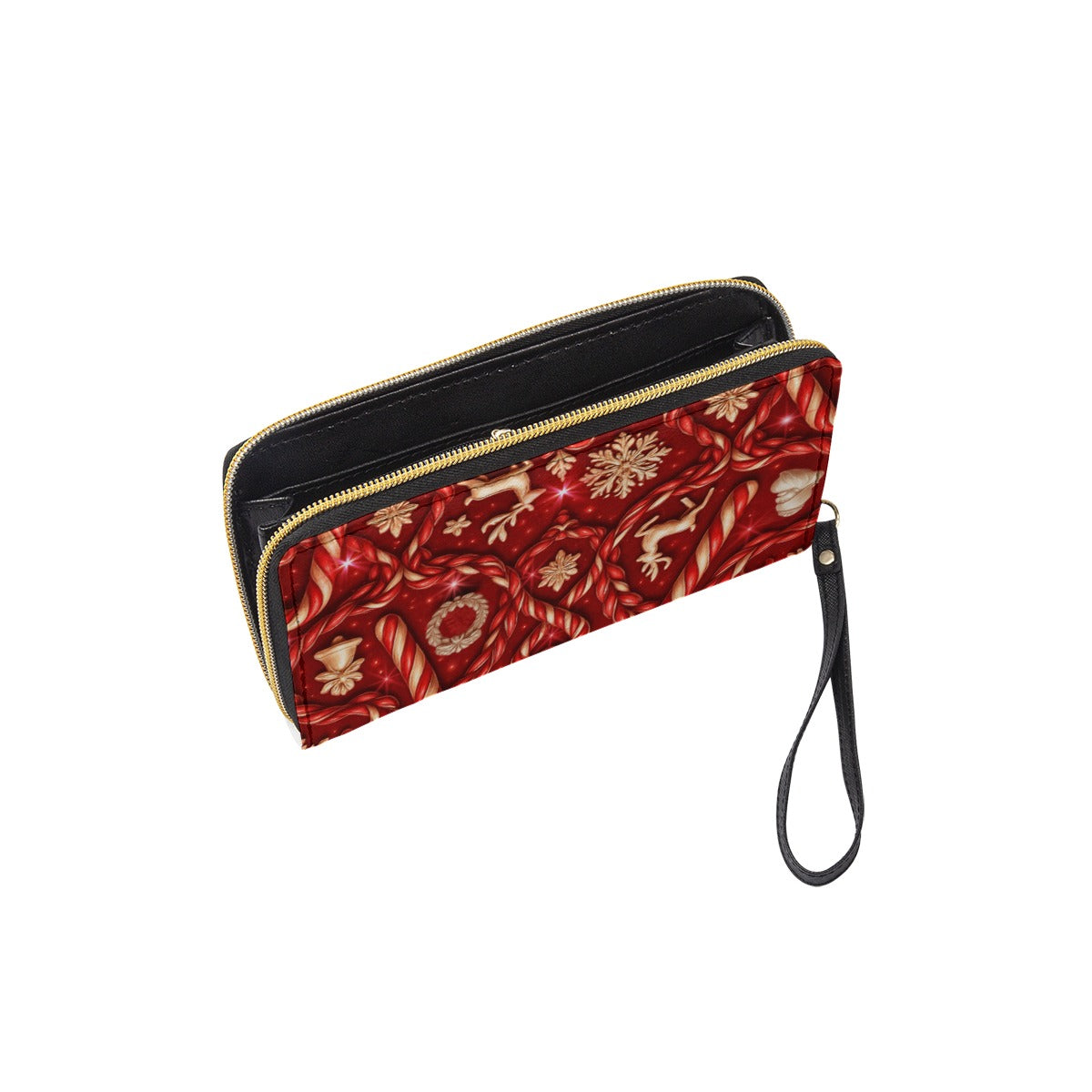 PGP Holiday Candy Cane Ball Unisex Long Wallet With Black Hand Strap — Voted #1 Inspired Print