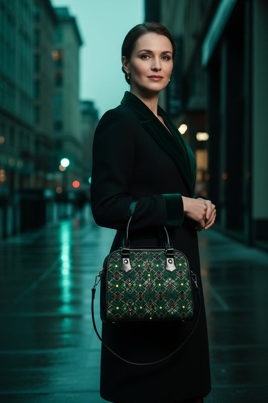 PGP Holiday Oíche Structured Top-Handle Satchel with Shoulder Strap | Whisper of Éire Collection