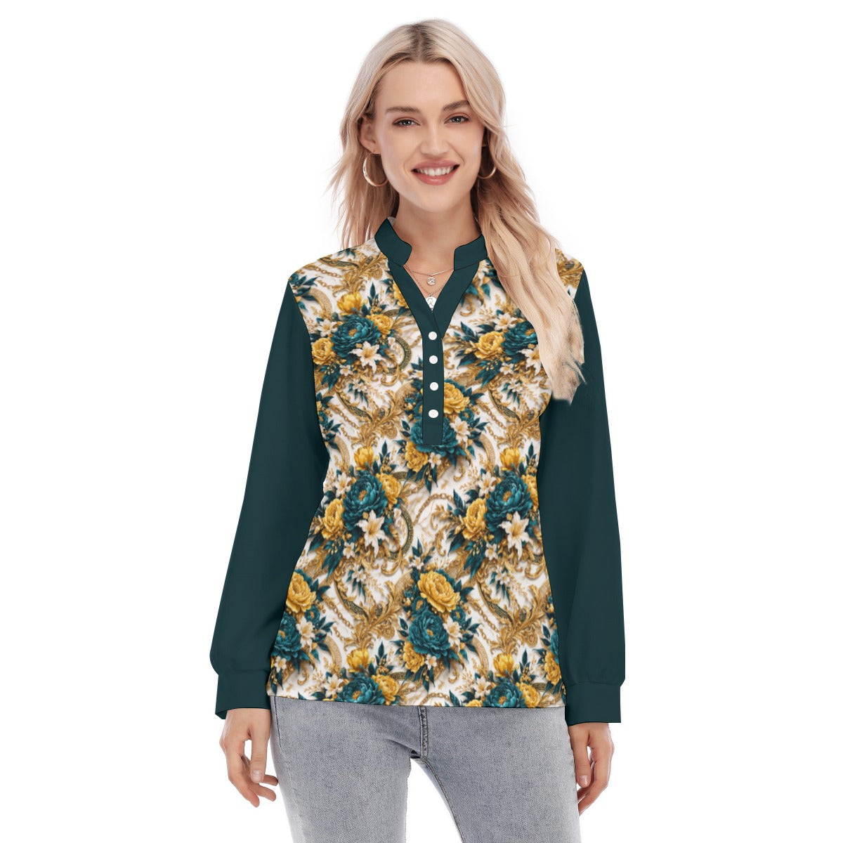 PGP Holiday WANDERSPRING Intuition Baroque Floral Women’s Blouse