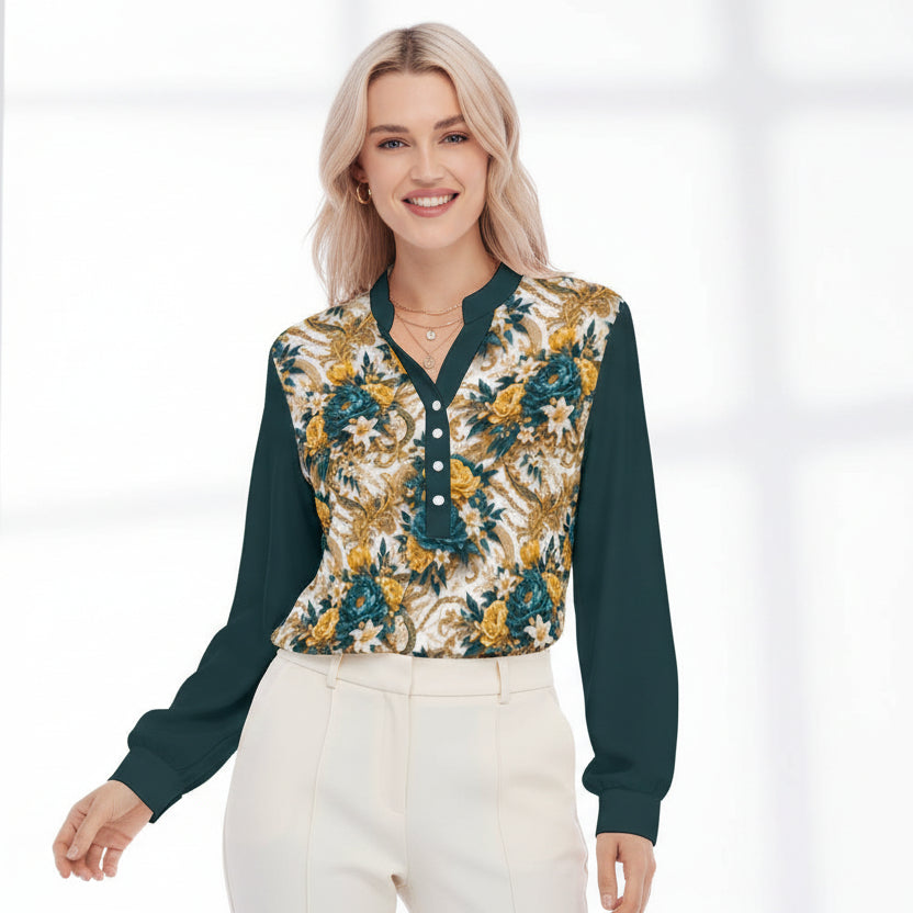 PGP Holiday WANDERSPRING Intuition Baroque Floral Women’s Blouse