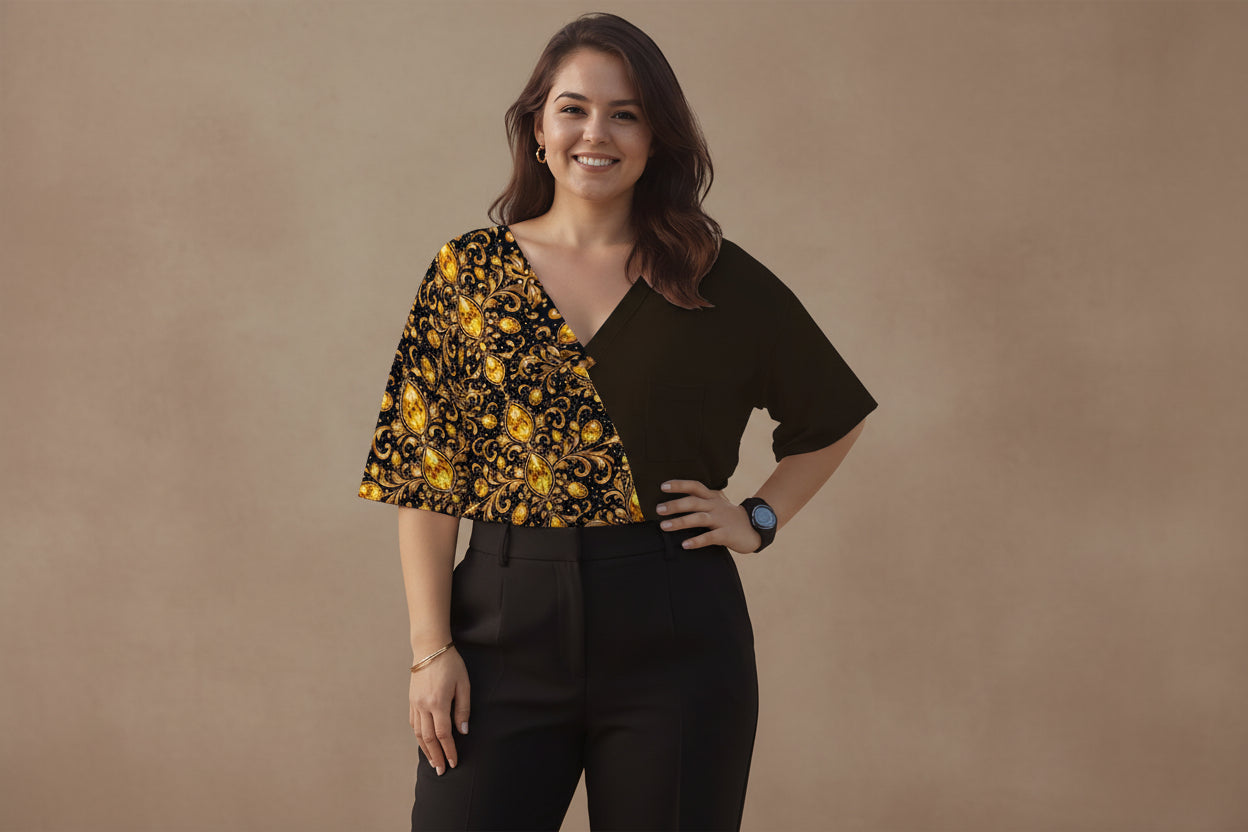 PGP Holiday Confidence V-Neck Short Sleeve Top