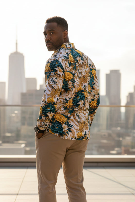 PGP Holiday WANDERSPRING Intuition Baroque Botanical Long Sleeve Men’s Polo