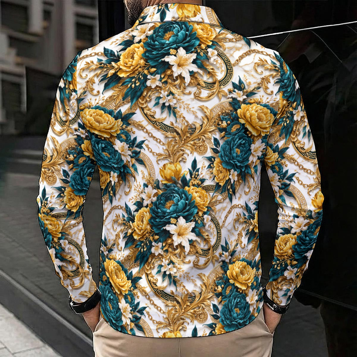 PGP Holiday WANDERSPRING Intuition Baroque Botanical Long Sleeve Men’s Polo