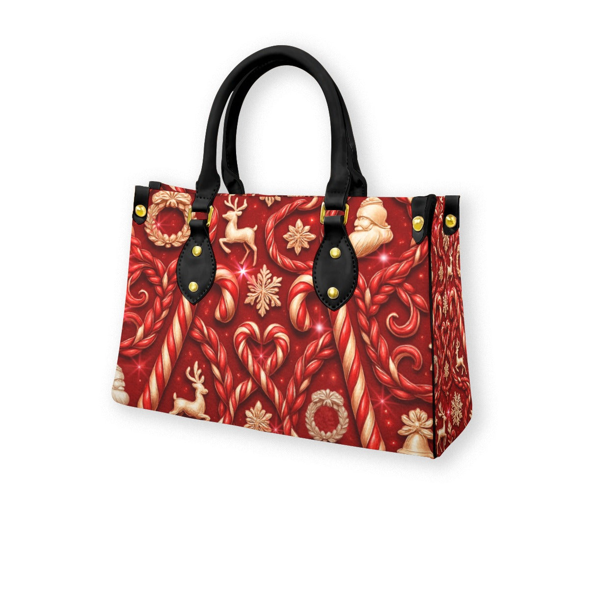 PGP Holiday Candy Cane Ball Women’s Tote Bag With Black Handle — Voted #1 Inspired Print