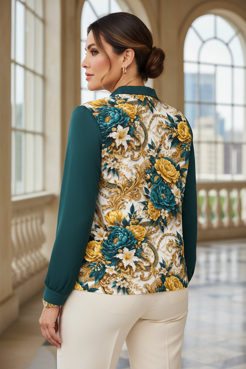 PGP Holiday WANDERSPRING Intuition Baroque Floral Women’s Blouse