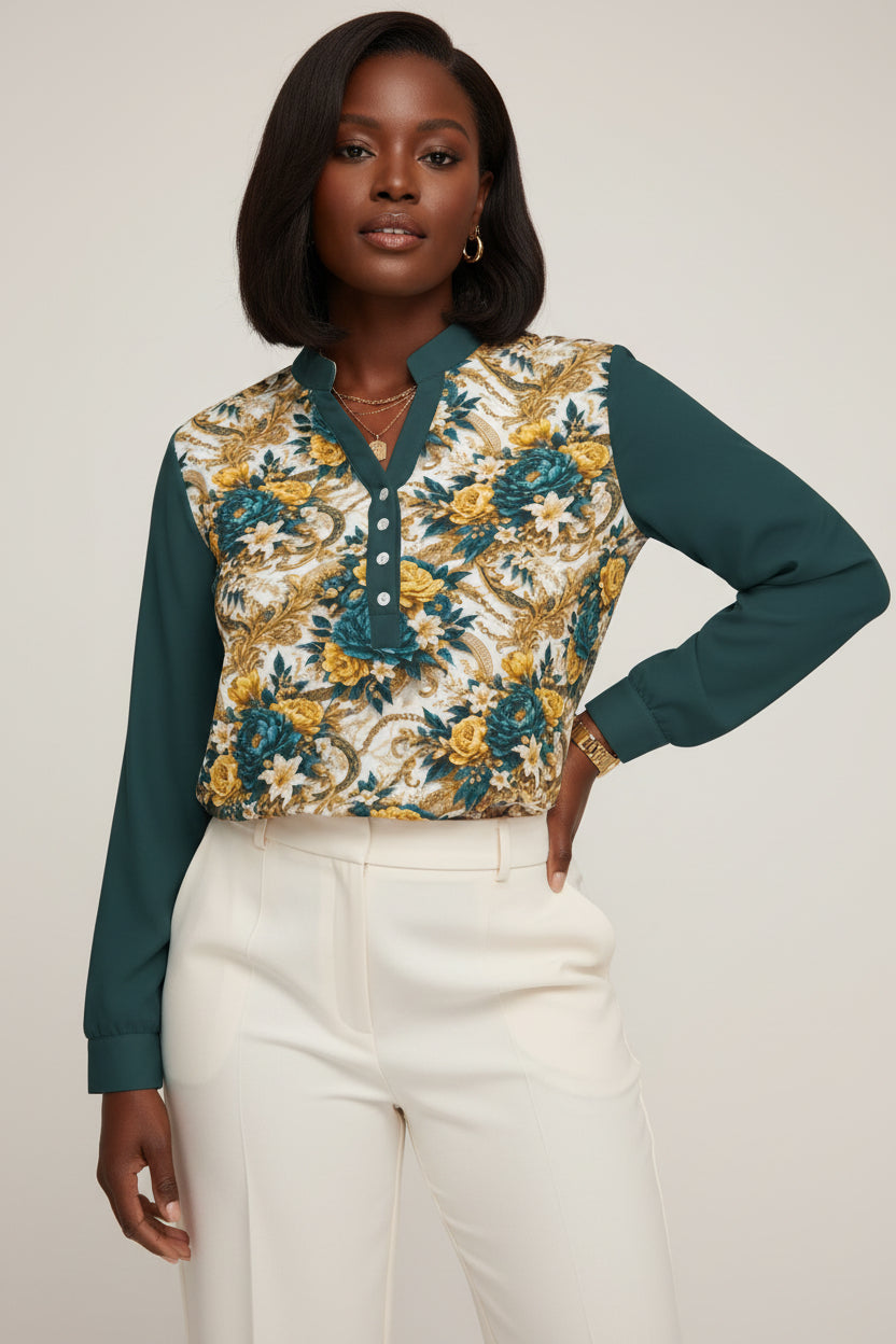 PGP Holiday WANDERSPRING Intuition Baroque Floral Women’s Blouse