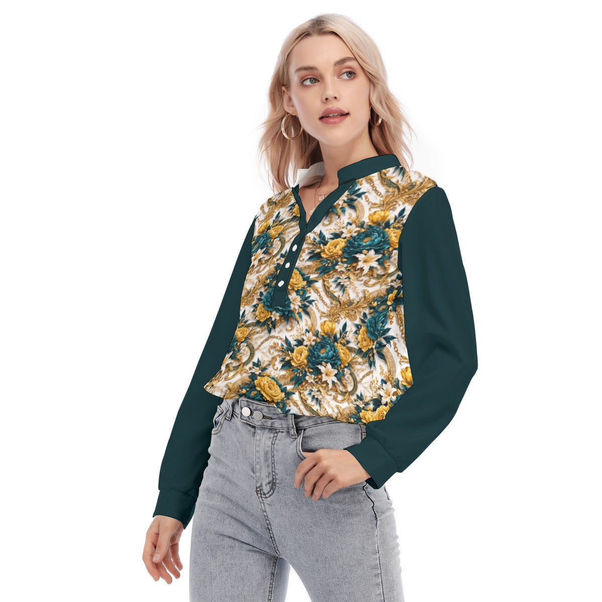 PGP Holiday WANDERSPRING Intuition Baroque Floral Women’s Blouse
