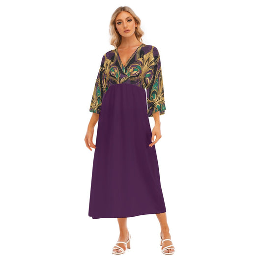 PGP Holiday Mardi Gras Être Avoir Mid Sleeve Gown – Effortless Elegance & Movement
