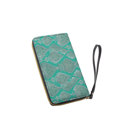 PGP Holiday She Prefers Silver Line - Mint - Folio Wallet with Wrist Strap