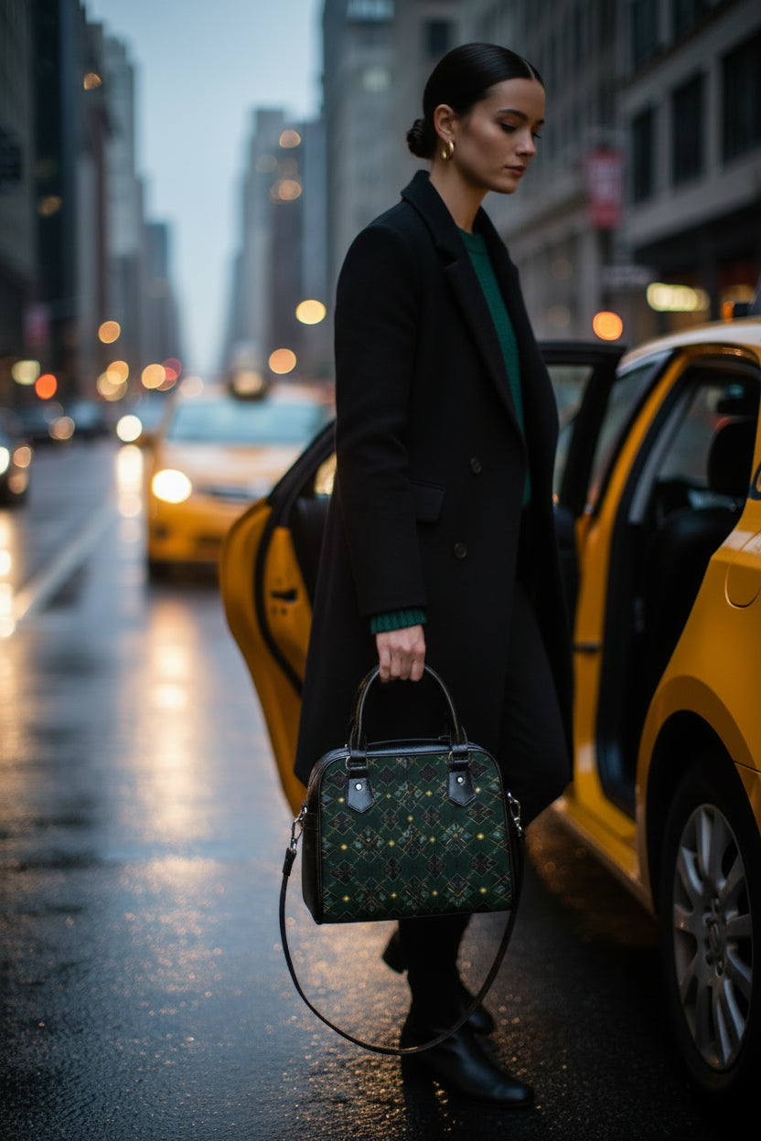 PGP Holiday Oíche Structured Top-Handle Satchel with Shoulder Strap | Whisper of Éire Collection