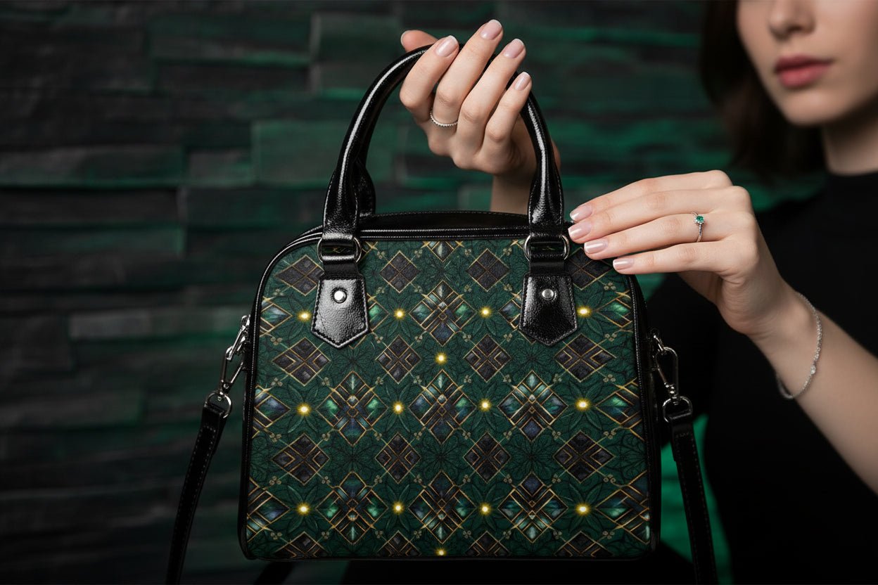 PGP Holiday Oíche Structured Top-Handle Satchel with Shoulder Strap | Whisper of Éire Collection