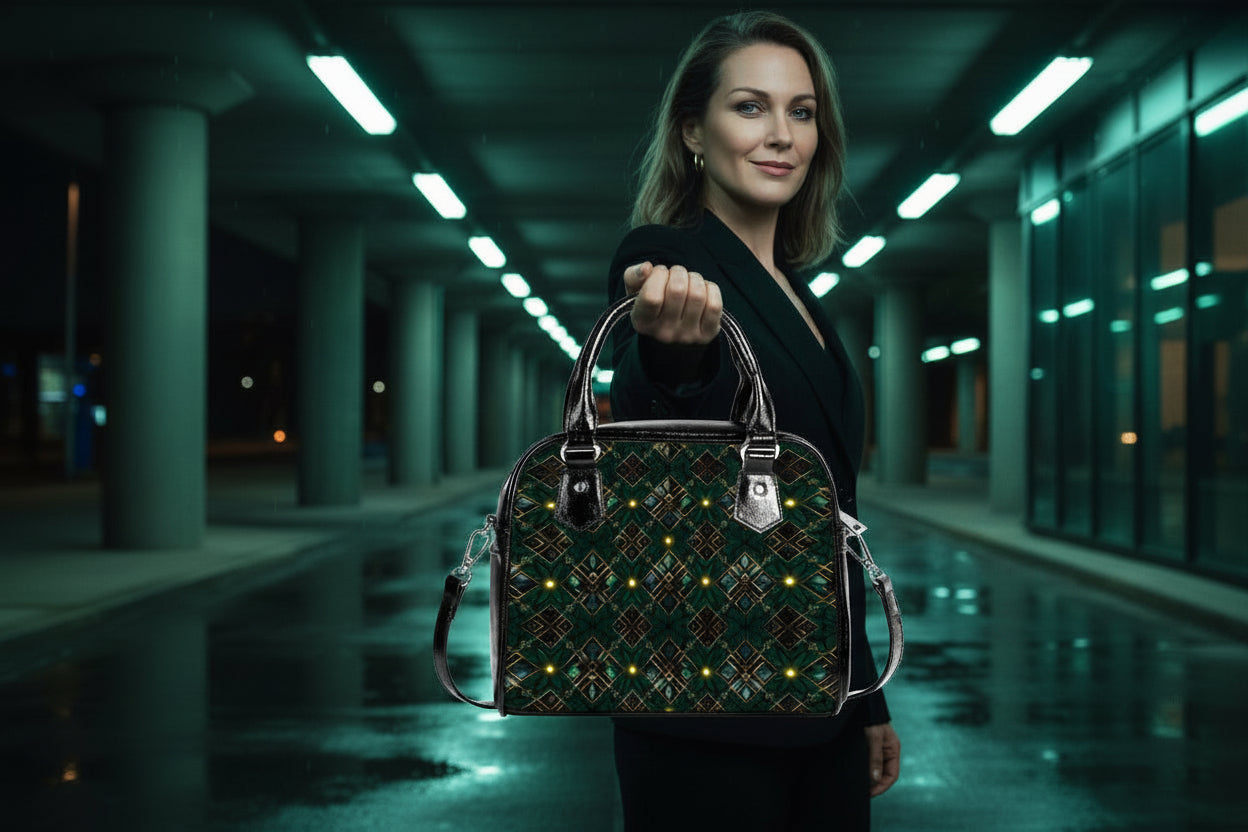 PGP Holiday Oíche Structured Top-Handle Satchel with Shoulder Strap | Whisper of Éire Collection