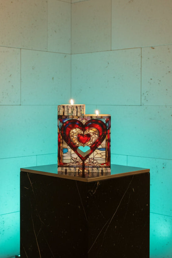 Valenedit | Glassworks V Heart Shaped Candle Holder — Handcrafted
