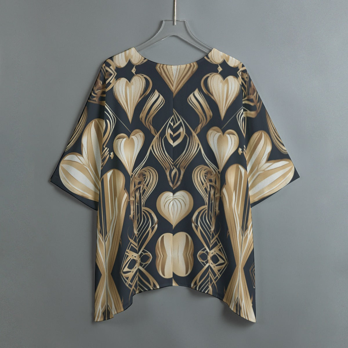 PGP Holiday Eros Époque Shawl Shirt - Black & Gold Art Deco Design