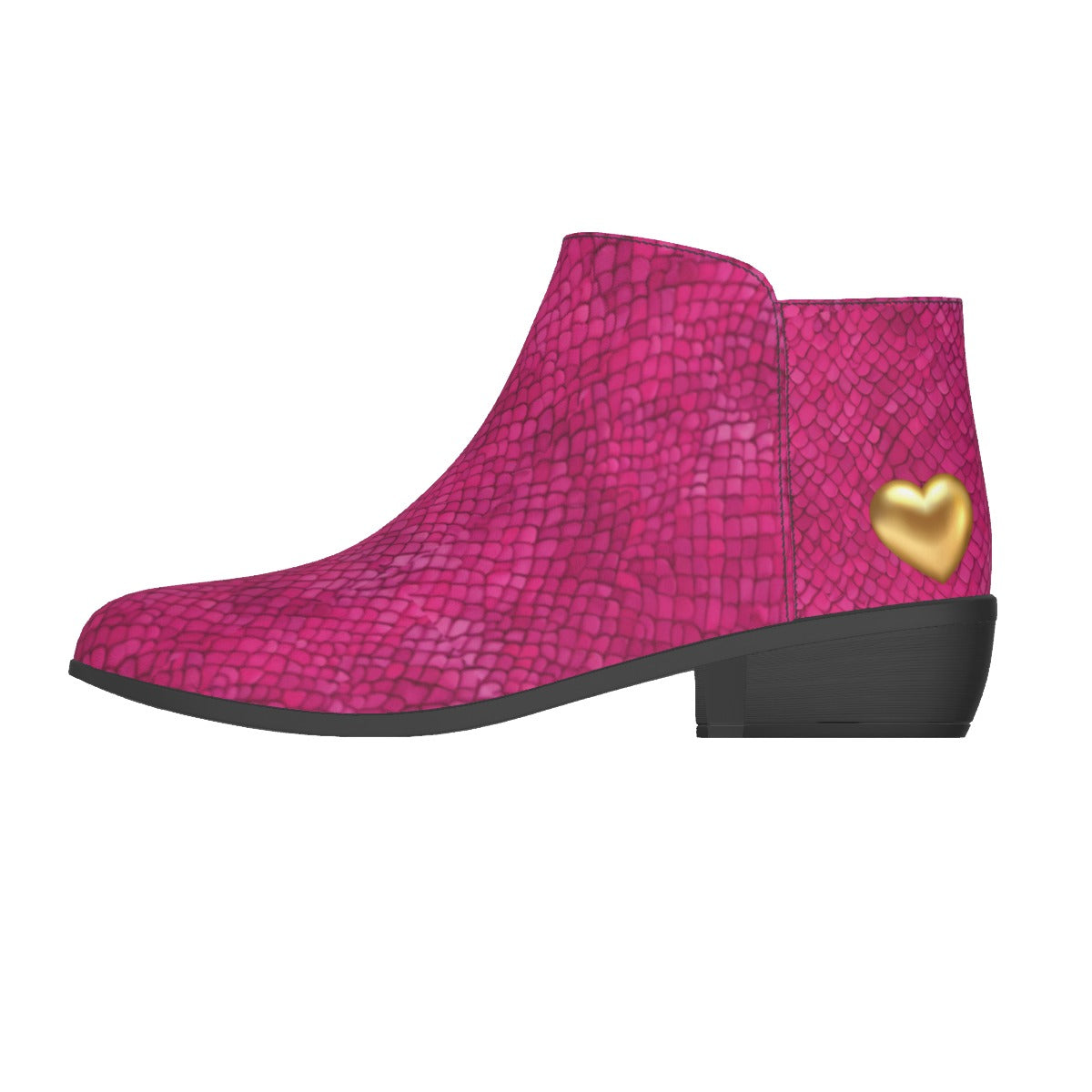 Kiss My Heart Goodbye - Women's Fuchsia Half Zip Fashion Boot | Micro Suede & Anti-Slip Sole