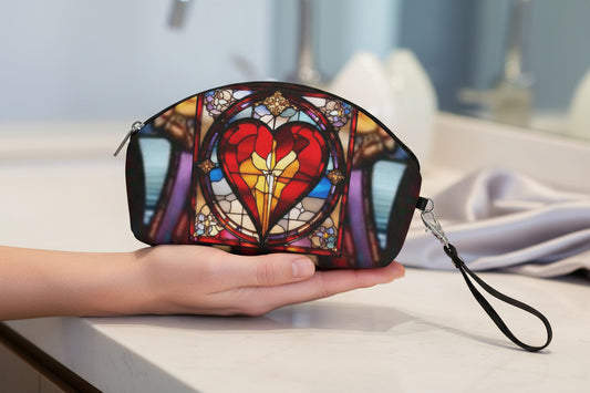 Valenedit | Glassworks IV Curved Cosmetic Bag — Stained-Glass Inspired Travel Pouch