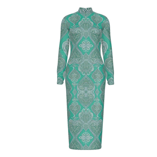PGP Holiday She Prefers Silver Line - Mint -Long Sleeve Hip Dress