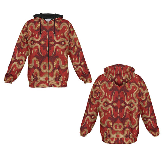 PGP Holiday Golden Serpent Heavy Fleece Zip-Up Hoodie | Lunar New Year Comfort