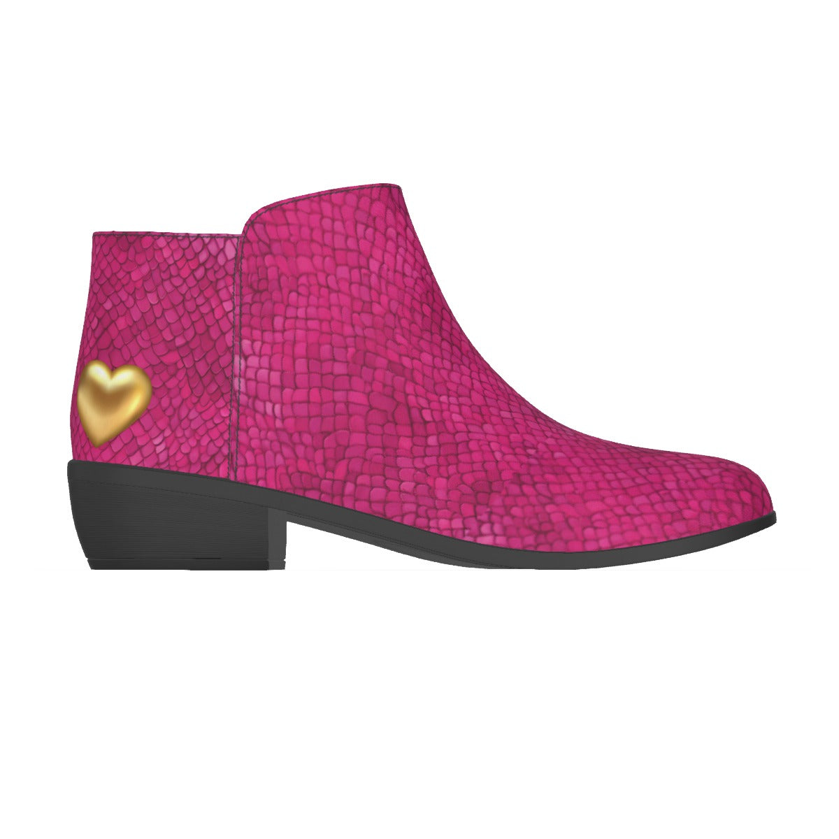 Kiss My Heart Goodbye - Women's Fuchsia Half Zip Fashion Boot | Micro Suede & Anti-Slip Sole