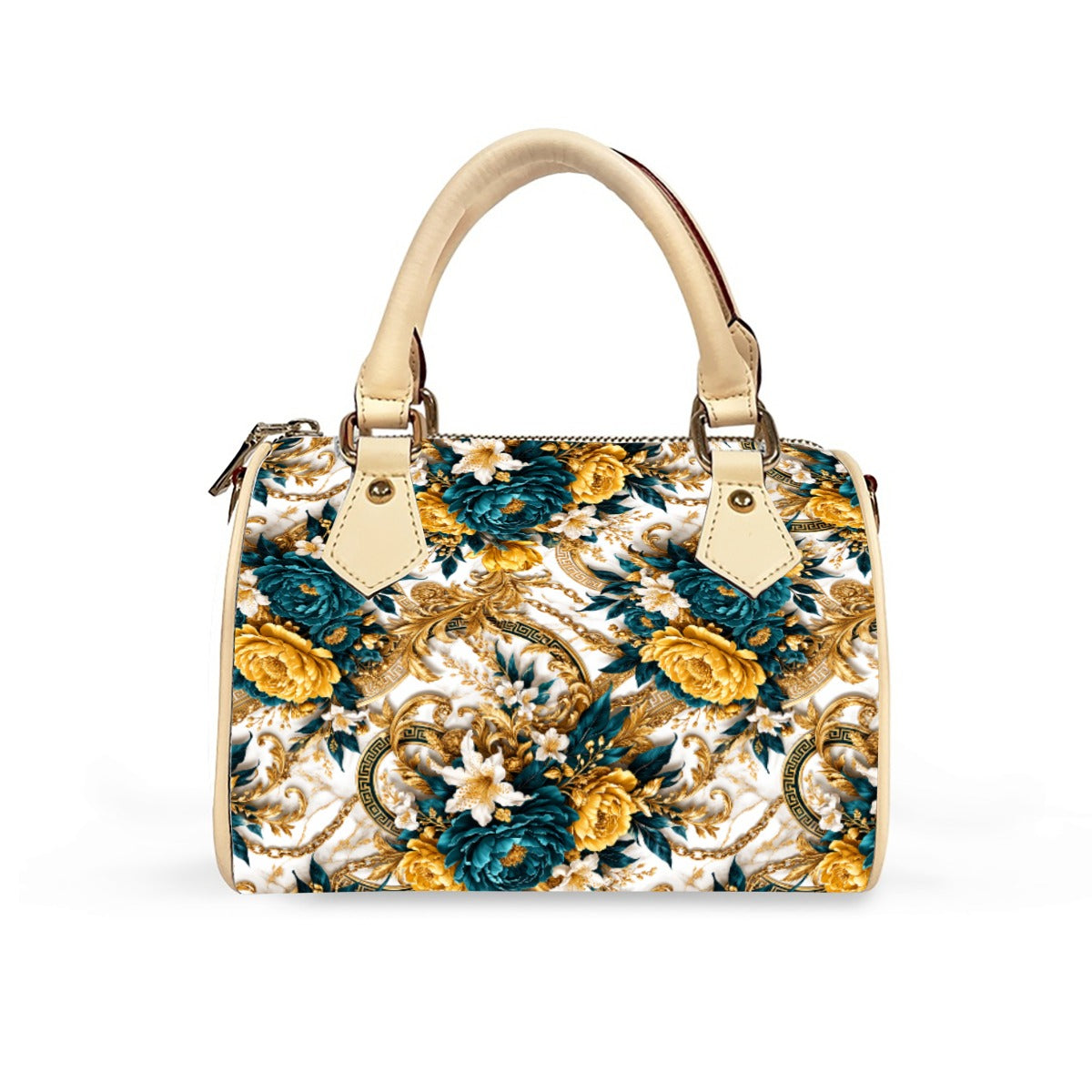 PGP Holiday WANDERSPRING Intuition Baroque Floral Animal-Free Leather Barrel Handbag