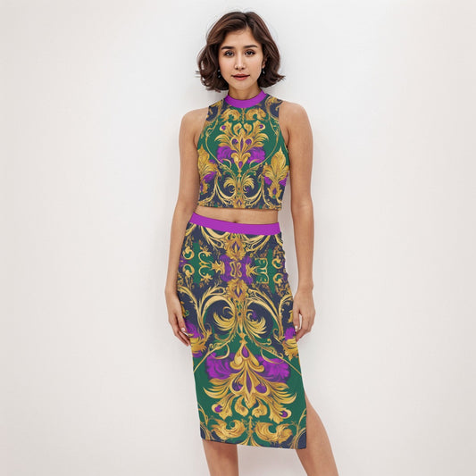 PGP Holiday Mardi Gras Split High Skirt Set – Sexy, Flattering & All-Body Inclusive