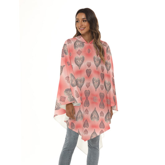 PGP Holiday She Prefers Silver Line - Coral - Unisex Moon Shadow Hooded Cloak