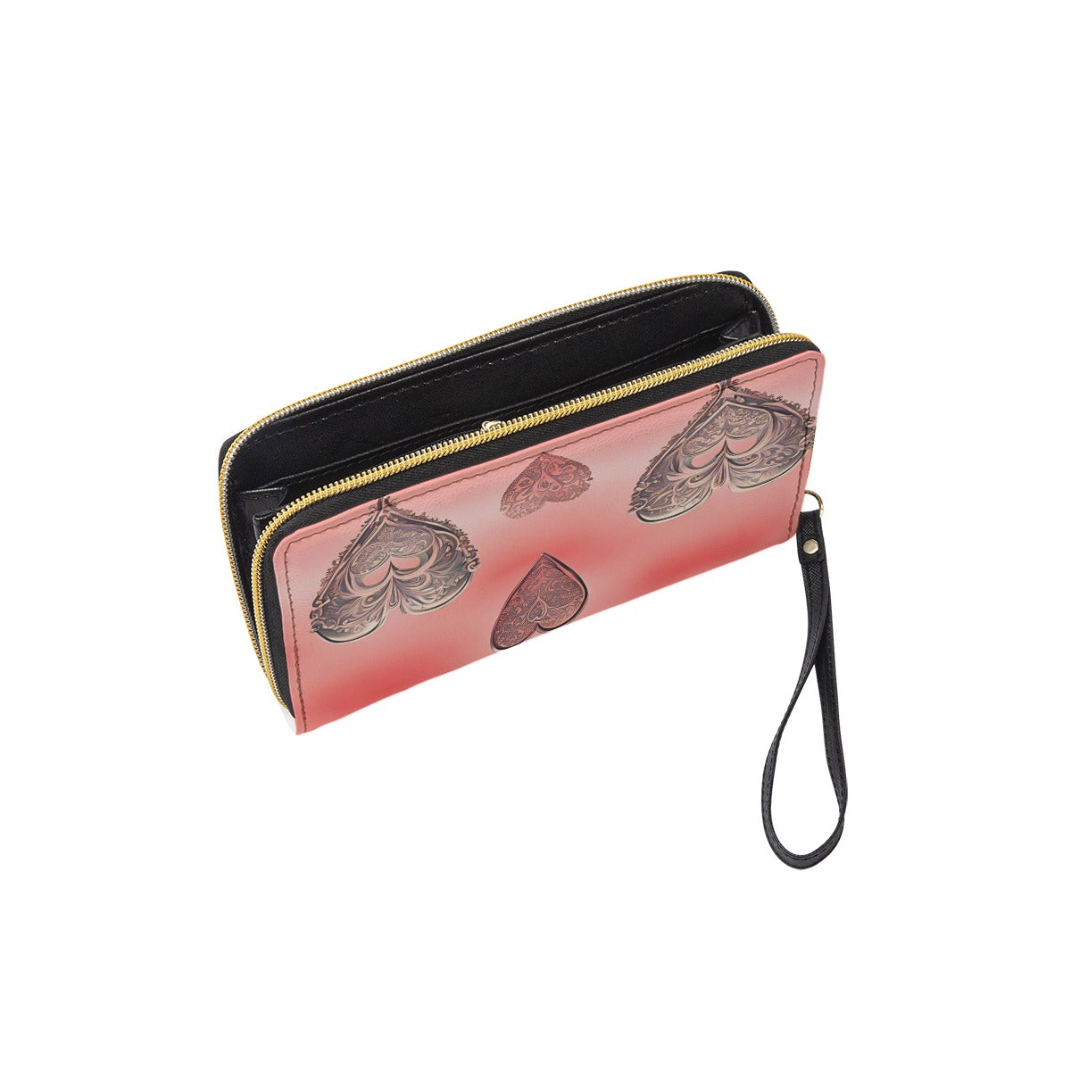 PGP Holiday She Prefers Silver Line - Coral - Folio Wallet with Wrist Strap