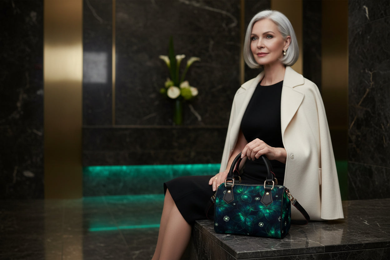 PGP HOLIDAY WHISPER OF ÉIRE | FAE | Classic Barrel-Shaped Animal-Free Leather Handbag