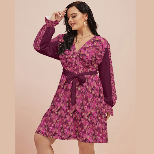 She’s a Valen-Diva V-Neck Dress with Waistband (Plus Size) | Elegant Valentine's Day Dress