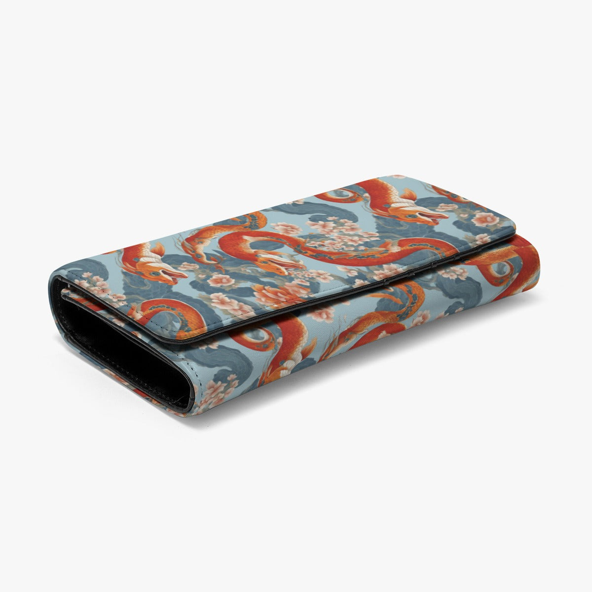 PGP Holiday Foldable Wallet | Blossom Serpent Orange & Blue | Prosperity & Growth
