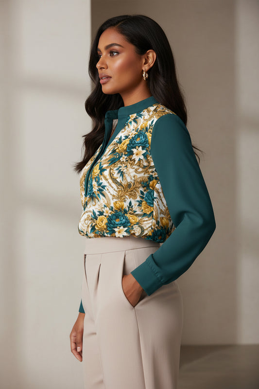 PGP Holiday WANDERSPRING Intuition Baroque Floral Women’s Blouse