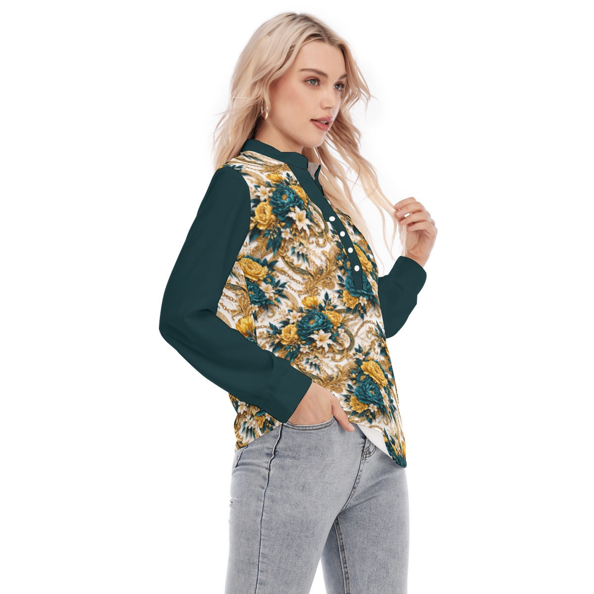 PGP Holiday WANDERSPRING Intuition Baroque Floral Women’s Blouse