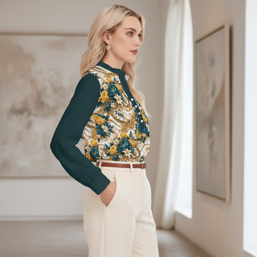 PGP Holiday WANDERSPRING Intuition Baroque Floral Women’s Blouse