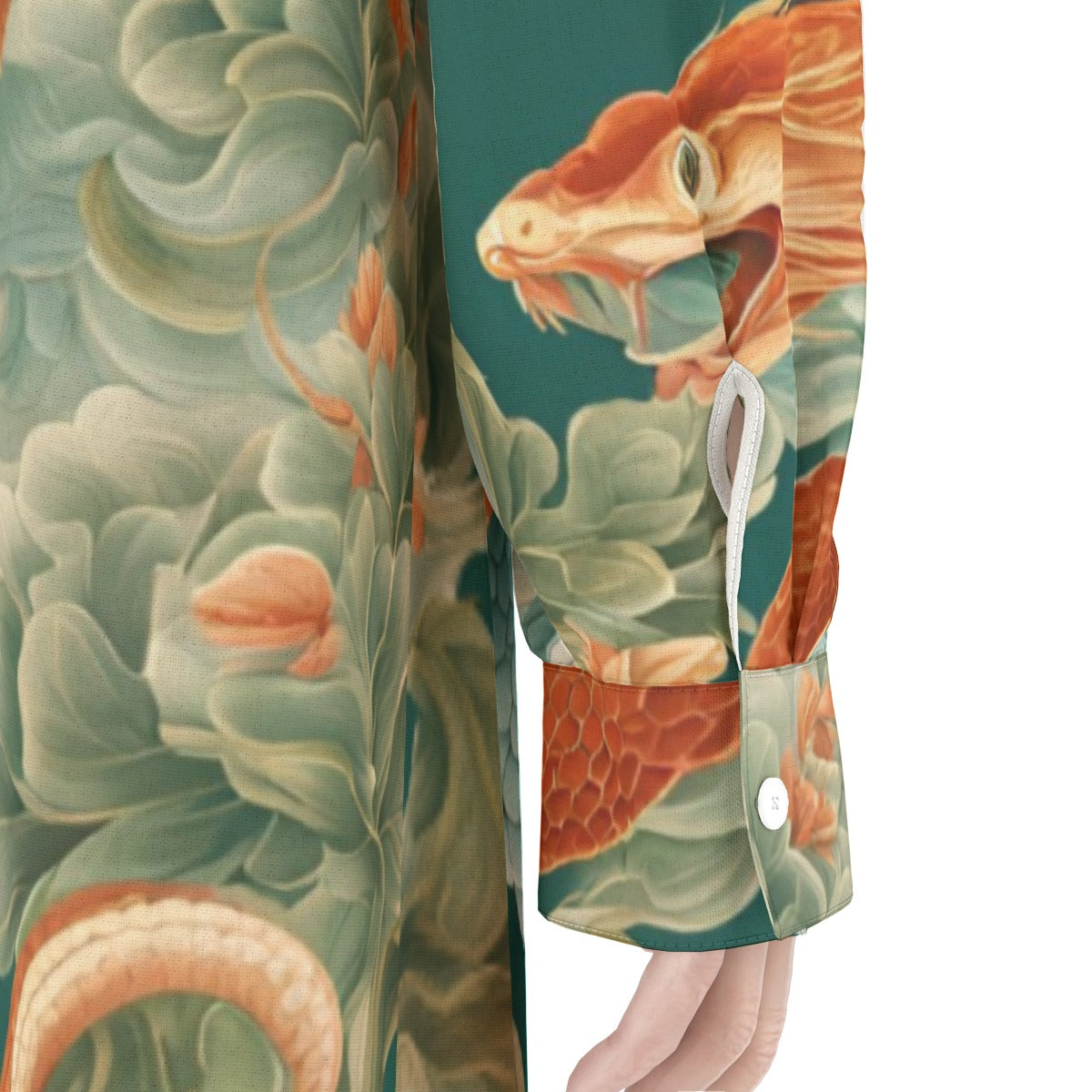 PGP Holiday Women's Rayon Long Shirt Dress | Jade Fortune Green & Aqua | Health, Wealth & Abundance