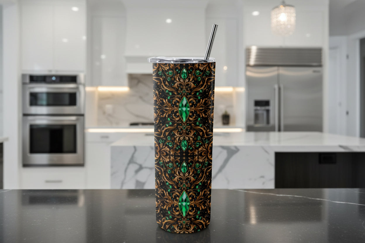 PGP Holiday Growth Glitter Tumbler With Stainless Steel Straw 20oz