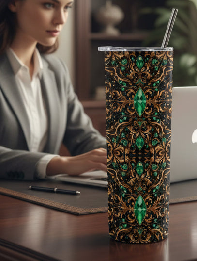 PGP Holiday Growth Glitter Tumbler With Stainless Steel Straw 20oz