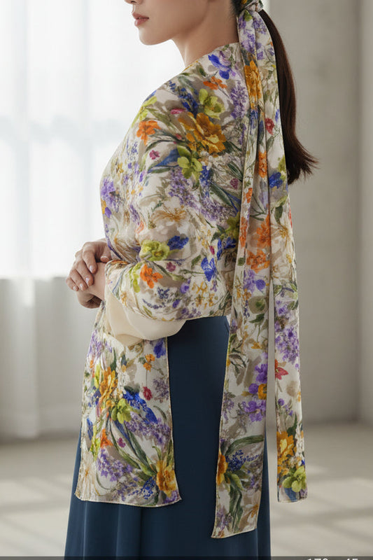 PGP Holiday WANDERSPRING Hope Botanical Silk-Feel Rectangle Scarf