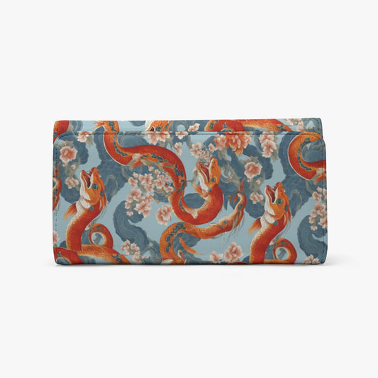 PGP Holiday Foldable Wallet | Blossom Serpent Orange & Blue | Prosperity & Growth
